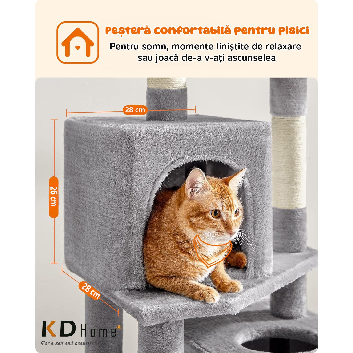 Ansamblu Joaca Pentru Pisici KD Home FelineHaven Tower Ansamblu Joaca Pentru Pisici KD Home FelineHaven Tower